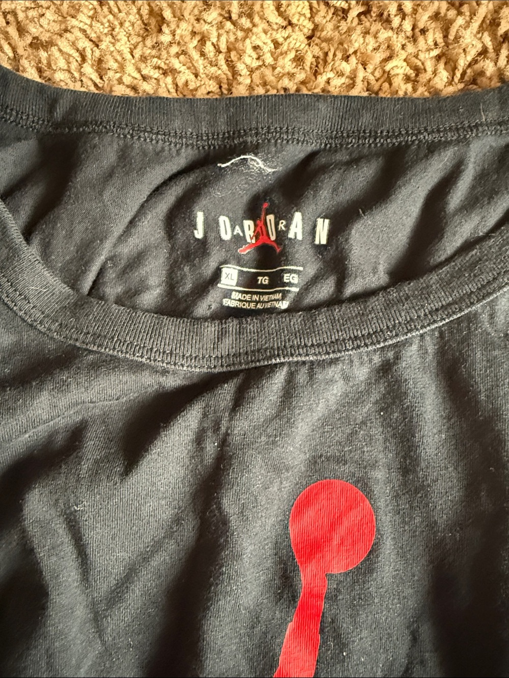 Nike Black Tank Top with Red Jumpman Logo - Picture 2 of 2